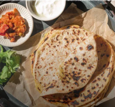 Breakfast: Aloo Paratha, Poha, Tea, Coffee